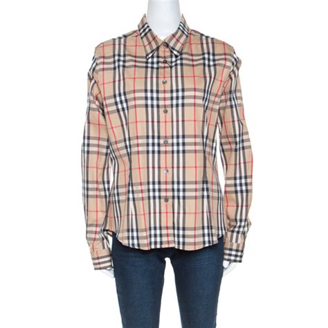 burberry check button down shirt|burberry long sleeve button up.